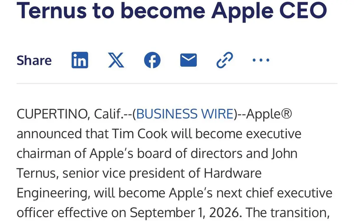 Tim Cook out, hardware guy in — Apple bets big on AI era