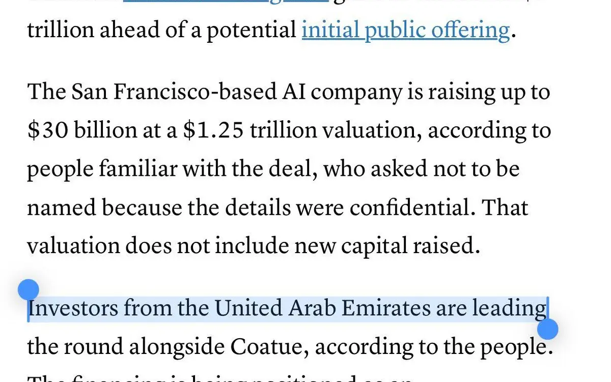 OpenAI trims its price to $1.25T to land a $30B UAE-led round