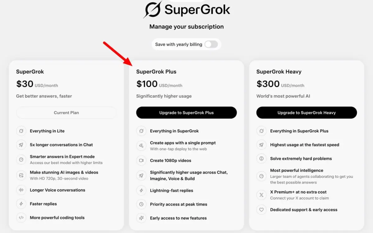 xAI's $100 SuperGrok Plus fills the $30-to-$300 gap