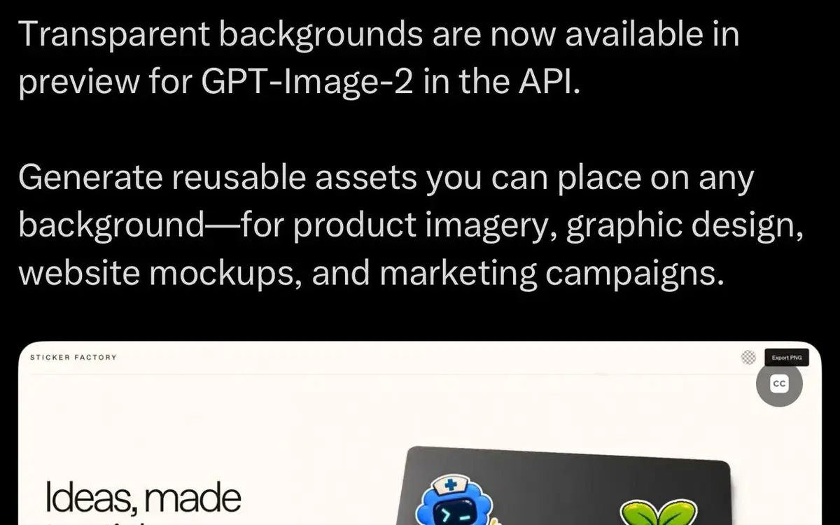 OpenAI finally ships transparent PNGs for GPT-Image-2