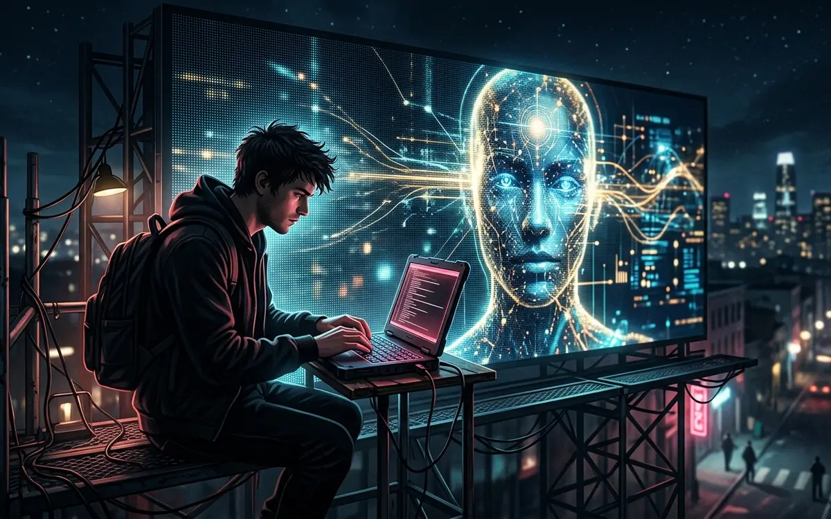 The 'AI' behind this SF billboard is one guy typing by hand